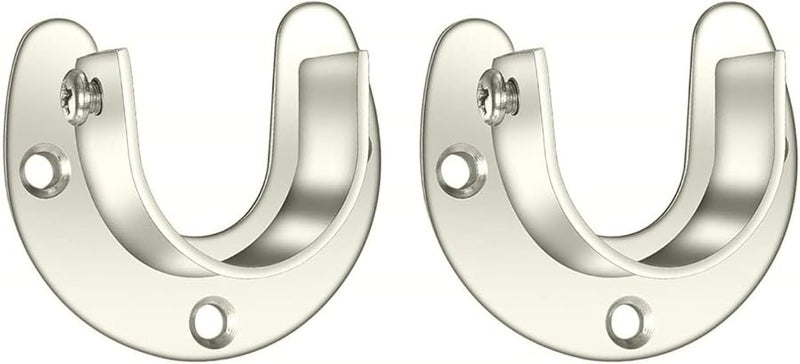 2PCS 28mm Opening Steel Wardrobe Bracket Supports Heavy Duty Curtain Rod Holder Set - Image 1